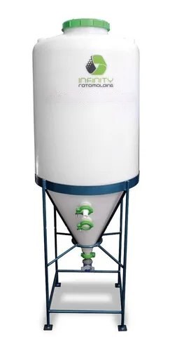 Fermentador cónico rotomoldeado sobre base metálica
